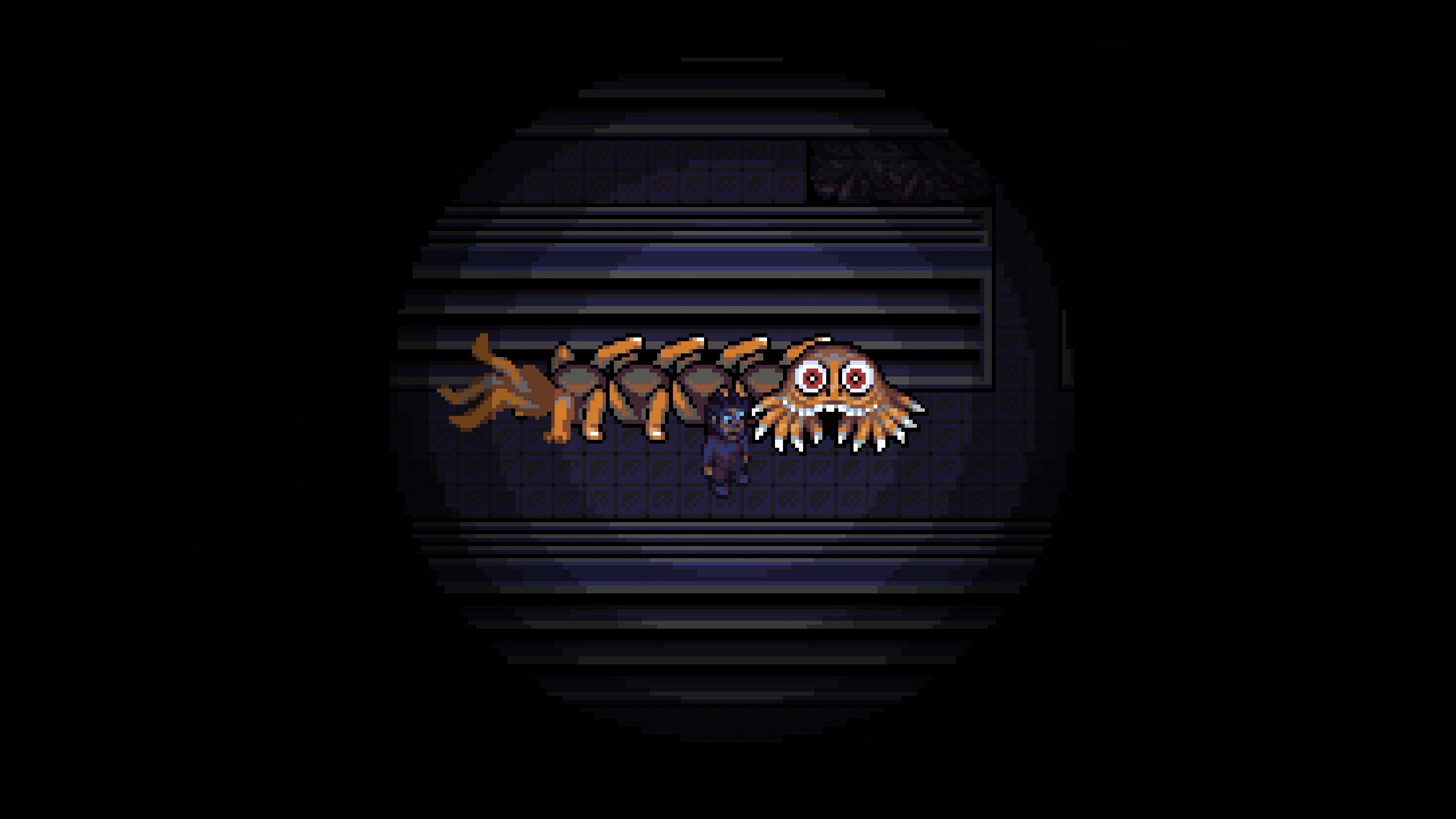 Sam, the protagonist of Look Outside, is startled by the emergence of an insectoid-like creature with a long body, big eyes, and many limbs.